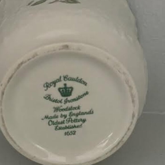 Royal Cauldon Footed 5" in Planter/Vase Cachepot Floral Woodstock Rose Flower - Picture 6 of 9